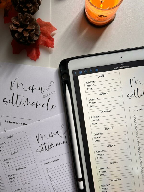 Menu settimanale | Menu per ogni giorno della settimana con lista della spesa