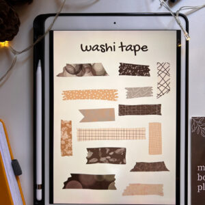 set di washi tape per decorare agenda bullet journal appunti e taccuini digitali goodnotes notability