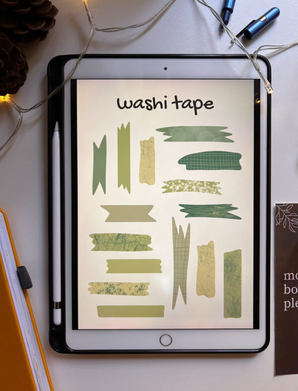 set di washi tape per decorare agenda bullet journal appunti e taccuini digitali goodnotes notability
