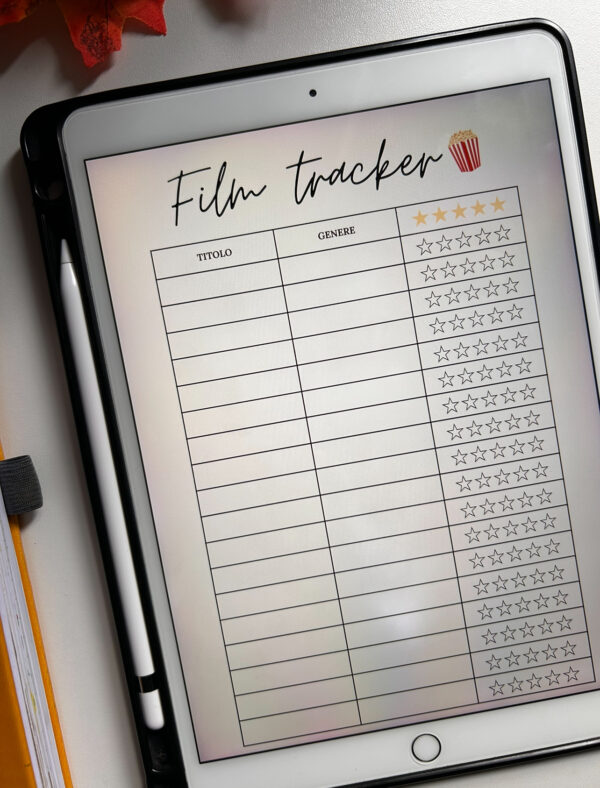 tracker film da vedere movies to watch download per agenda bullet journal e taccuini digitali