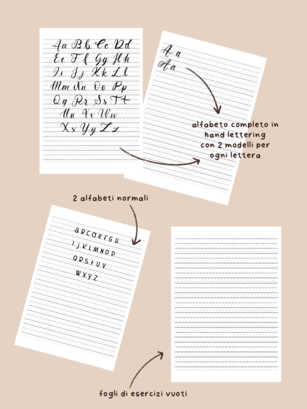 Workbook Hand Lettering con le Brush Pen esercizi per principianti
